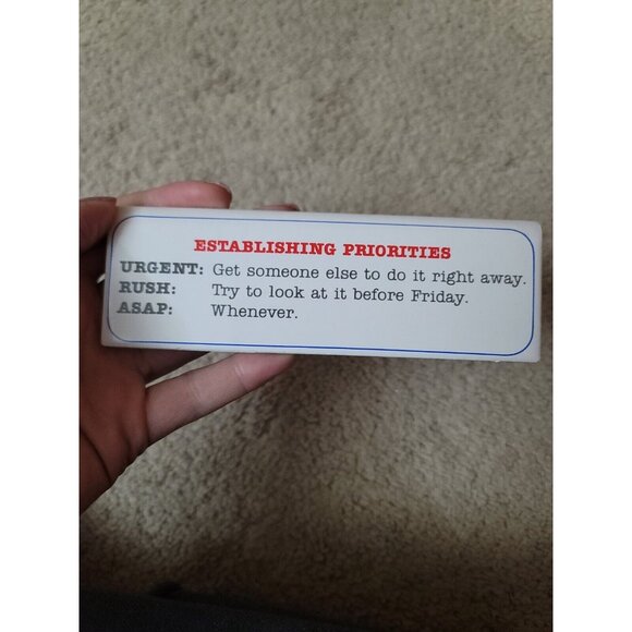 Russ Desk Sign Funny Office Sign "establishing priorities" - Picture 6 of 6